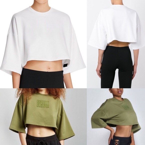 Puma Tops - PUMA by Rihanna Grey Slouchy Crop Top s.M